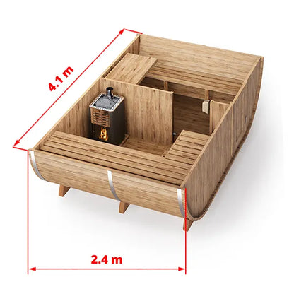 Oval 4-6 Person Outdoor Sauna with Changing Room | Customisable Garden Sauna