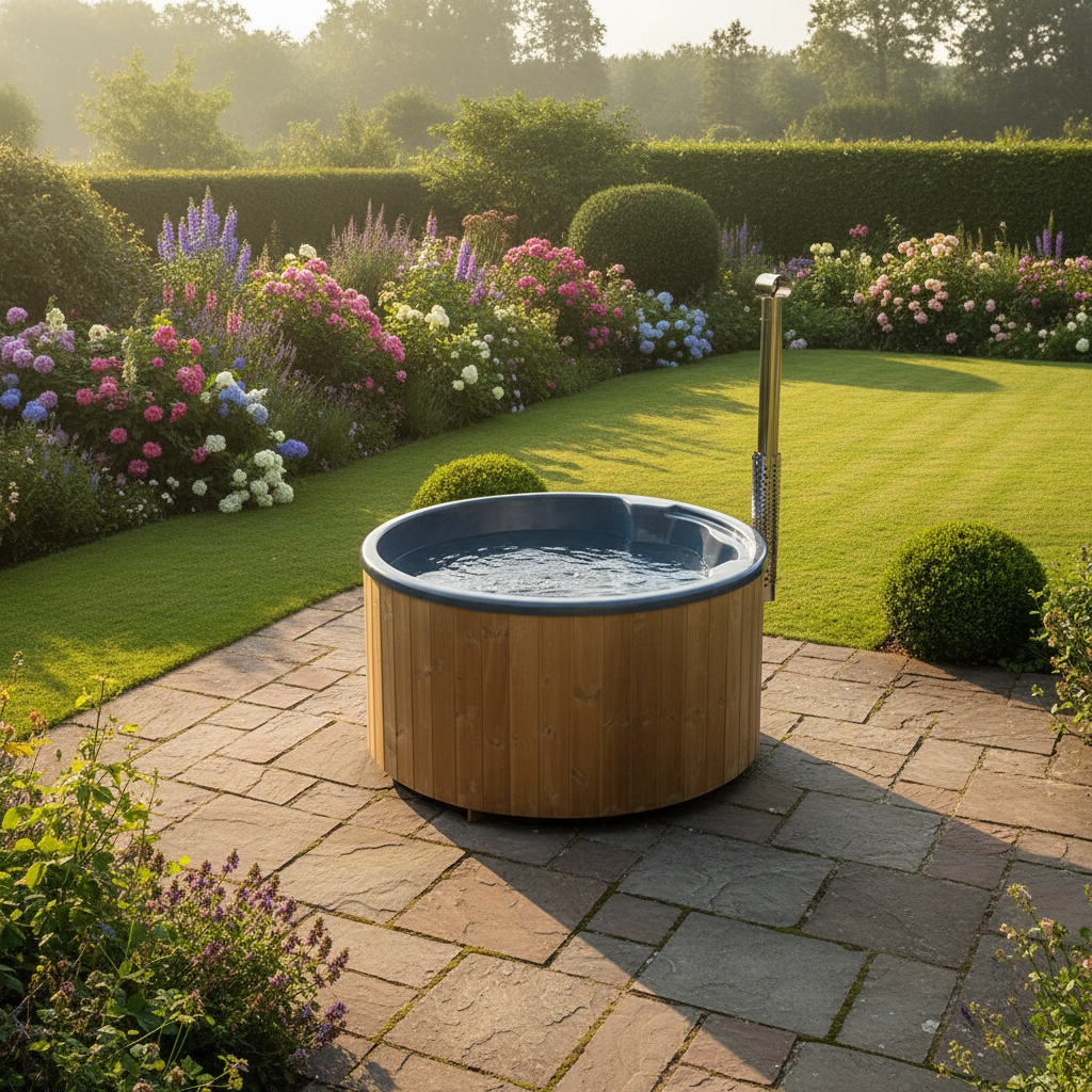 Baltresto Round Integrated Wood-Fired Hot Tub 5-6 Person, view 2