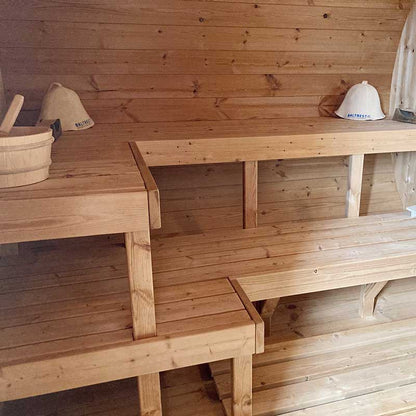 Oval 4-6 Person Outdoor Sauna with Changing Room | Customisable Garden Sauna