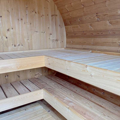 Oval 4-6 Person Outdoor Sauna with Changing Room | Customisable Garden Sauna