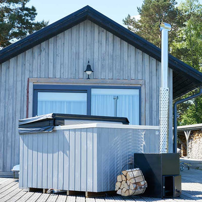 Quattro Wood Fired Hot Tub | Complete Set with Hydro massage and Air Massage | 6 - 8 Person