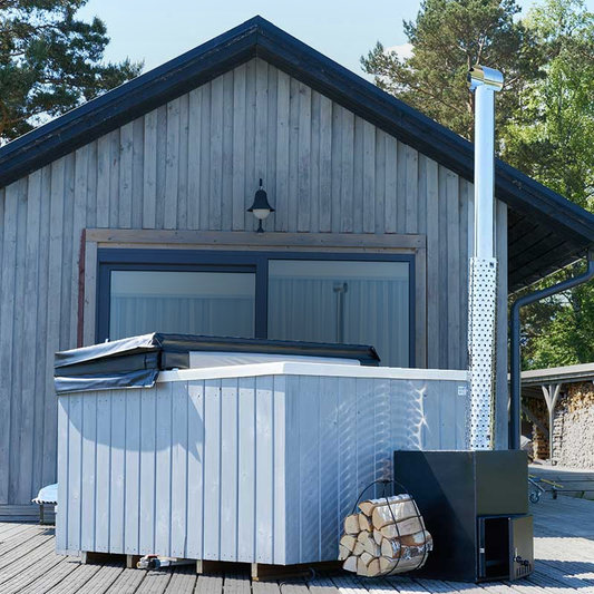 Quattro Wood Fired Hot Tub | 6-8 Person Customisable Fibre Glass Hot Tub