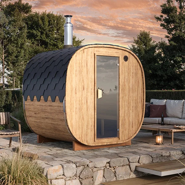 Cube Barrel Sauna 3-4 Person 2m | Customisable Barrel Sauna Wood-Fired or Electric