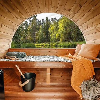 Compact Outdoor Barrel Sauna 2 - 3 Person 1.6m
