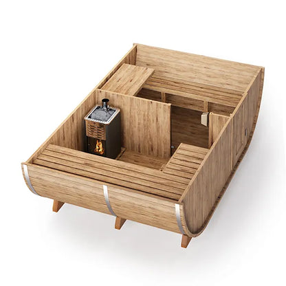 Oval 4-6 Person Outdoor Sauna with Changing Room | Customisable Garden Sauna