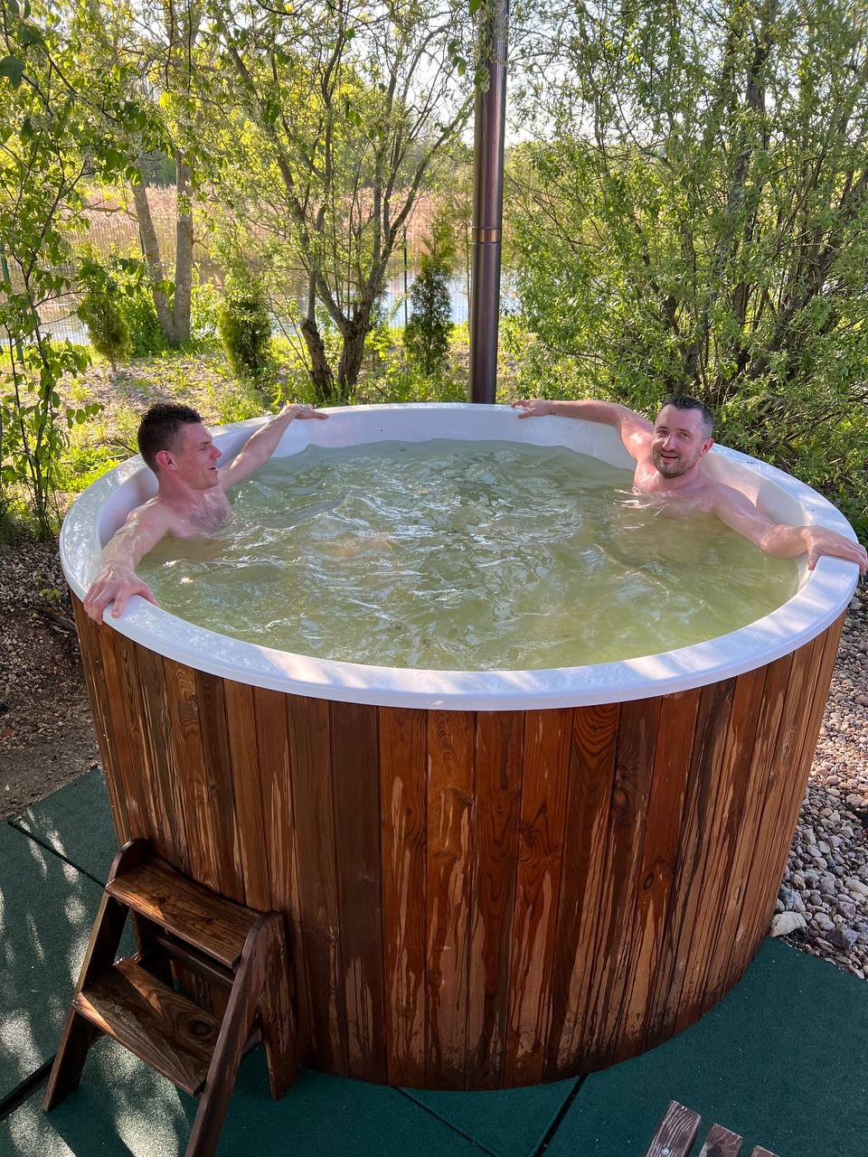 Polar Spa Comfort Family 220 Wood Fired 40kW External Stove 6-8 Person Hot Tub