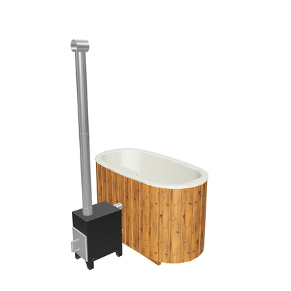 Compact Oval 2-Person Wood-Fired Hot Tub | Customisable Compact Fibreglass Spa