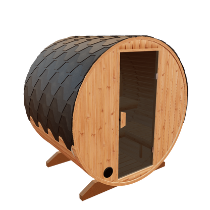 Compact Outdoor Barrel Sauna 2 - 3 Person 1.6m