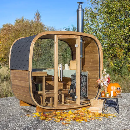 Compact Cube Barrel Sauna | Customisable 2 - 3 Person 1.7m Sauna
